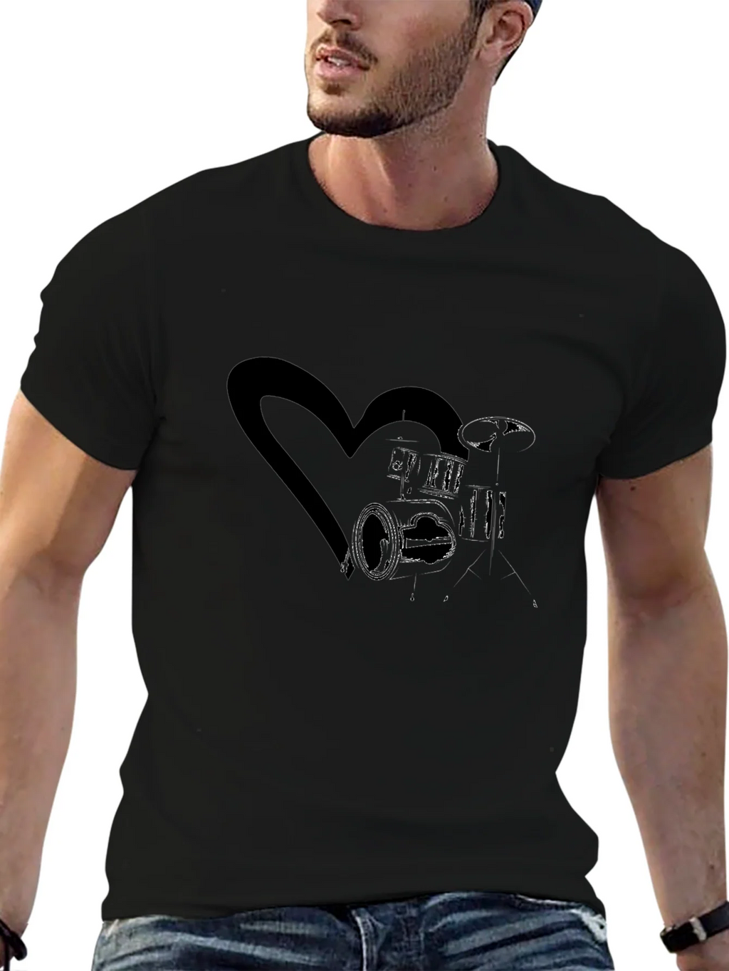 Drum Kit Heart Graphic Tee product image 6