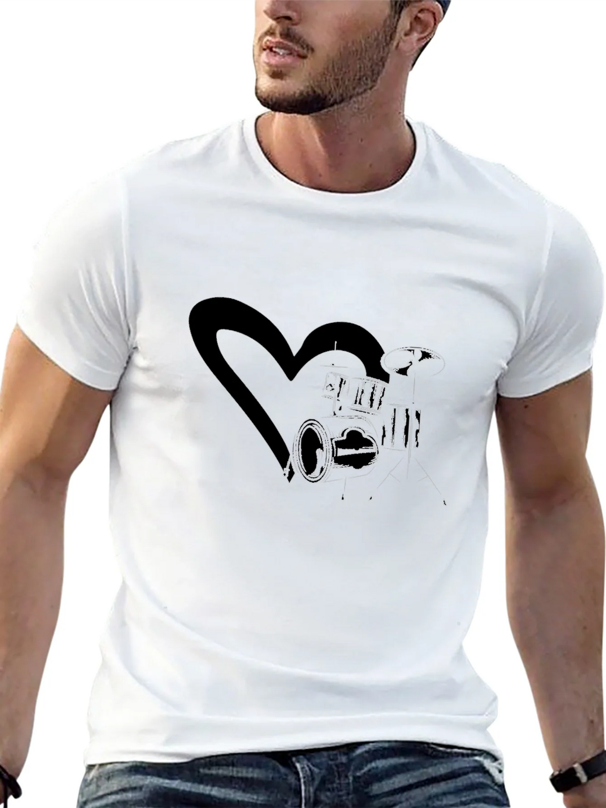 Drum Kit Heart Graphic Tee product image 12