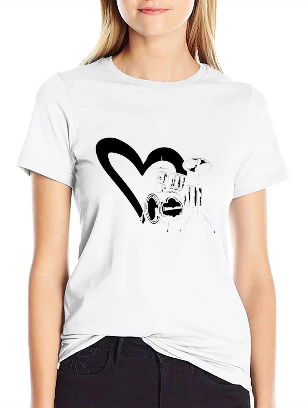 Drum Kit Heart Graphic Tee product image 8