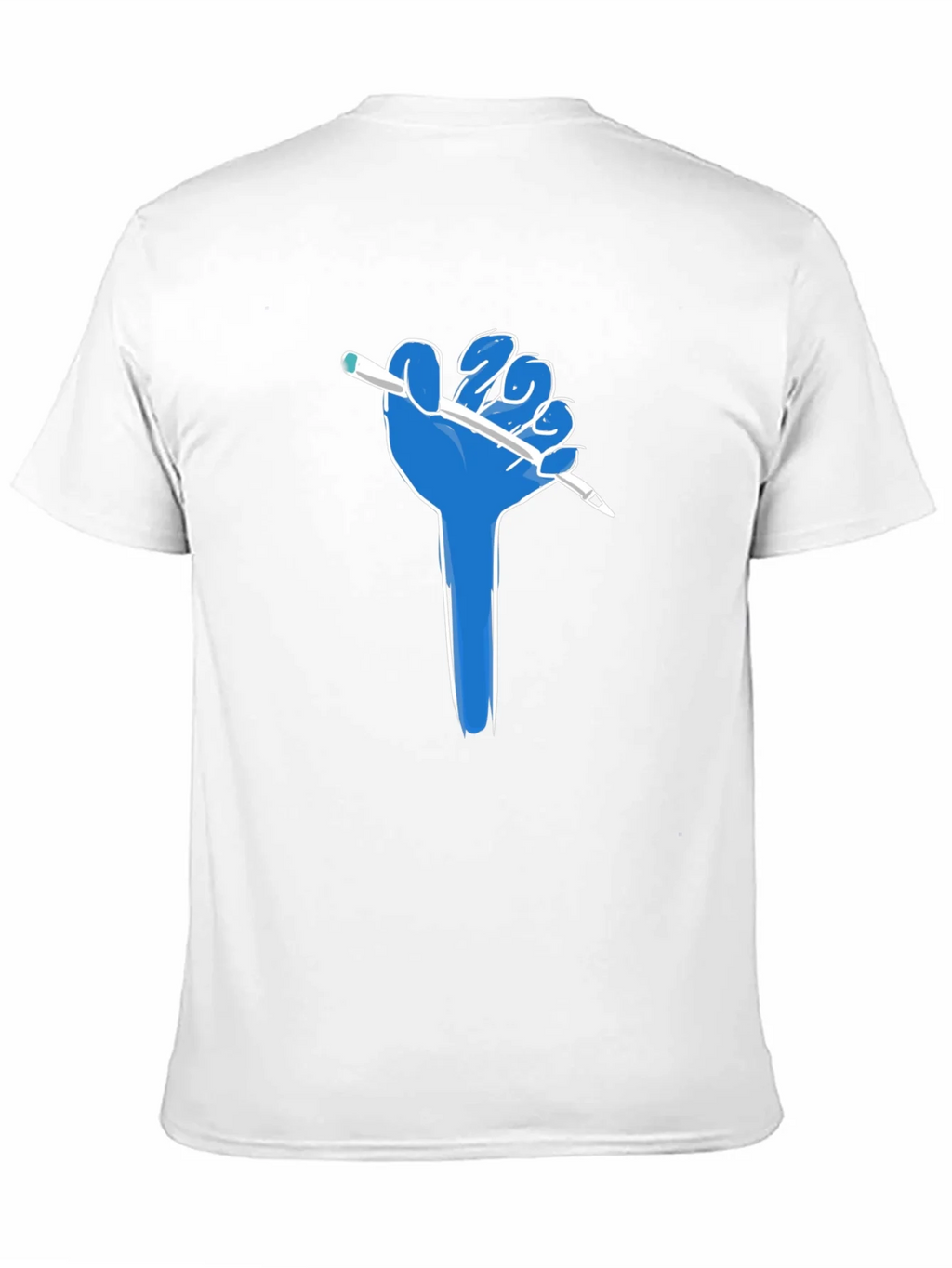 Creative Blue Hand Holding Pen Black T-Shirt product image 9