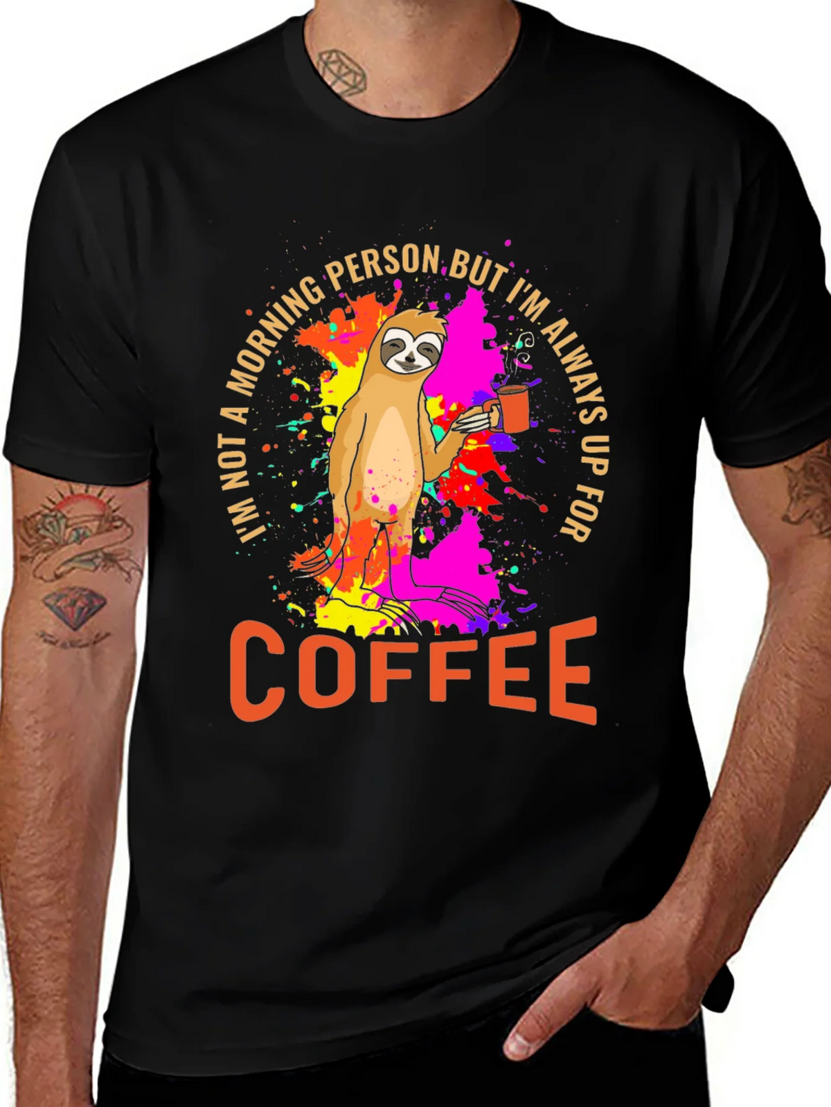 Sloth Coffee T-Shirt - Morning Person Funny Tee product image 1