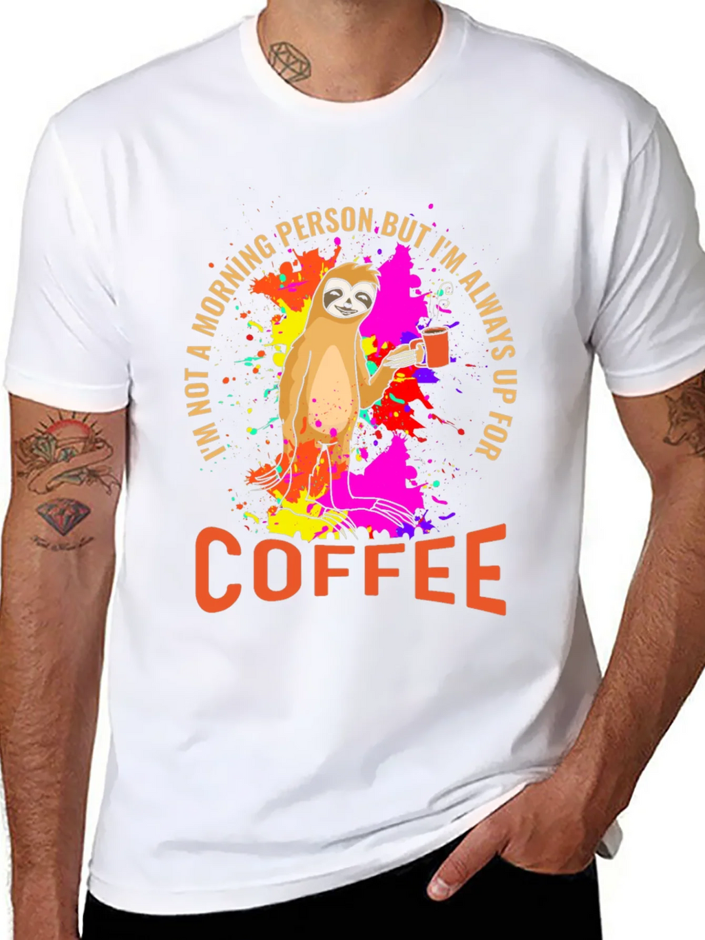 Sloth Coffee T-Shirt - Morning Person Funny Tee product image 7
