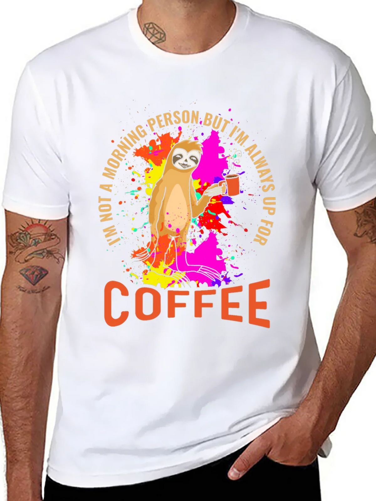 Sloth Coffee T-Shirt - Morning Person Funny Tee product image 7