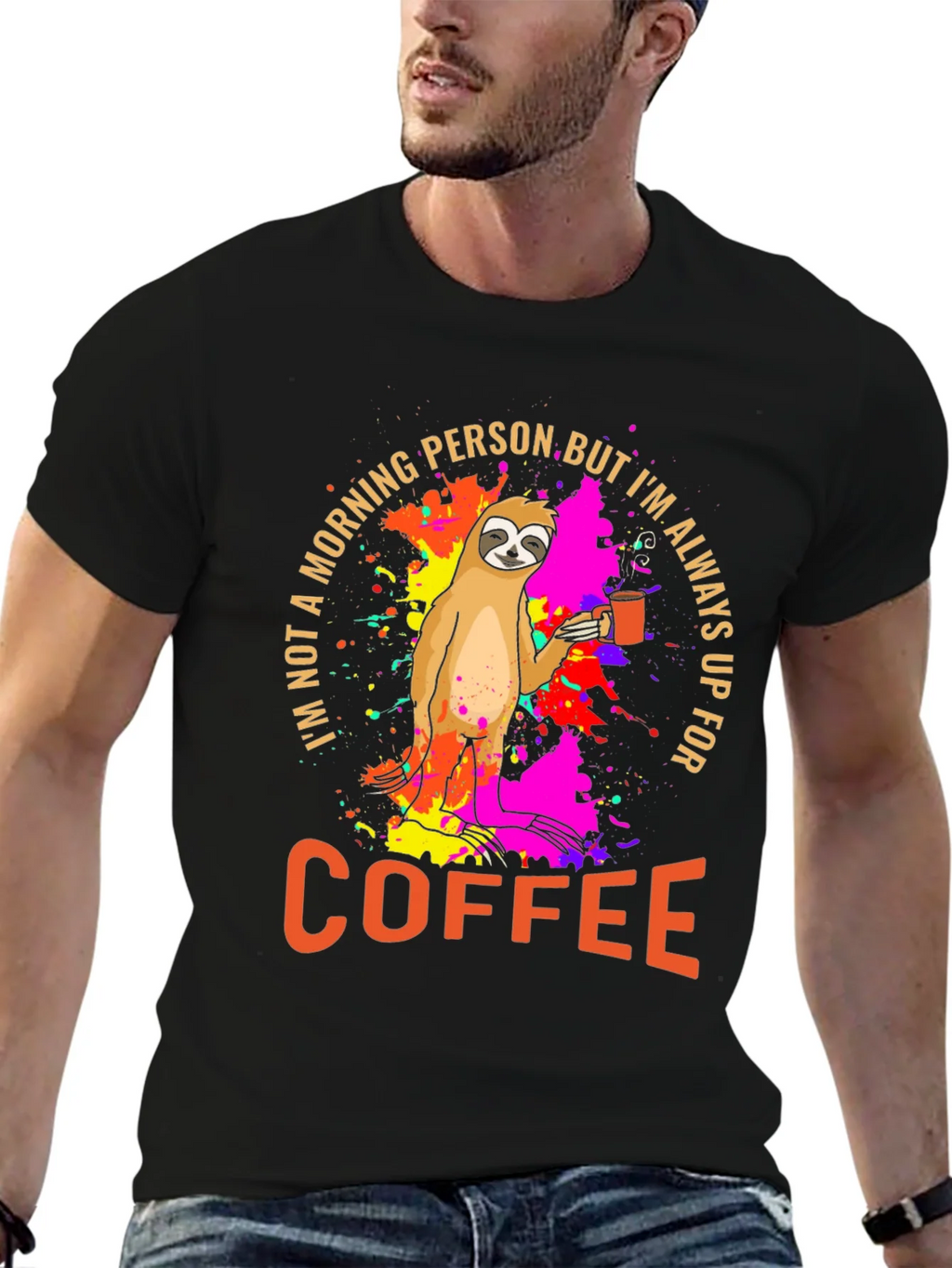 Sloth Coffee T-Shirt - Morning Person Funny Tee product image 6