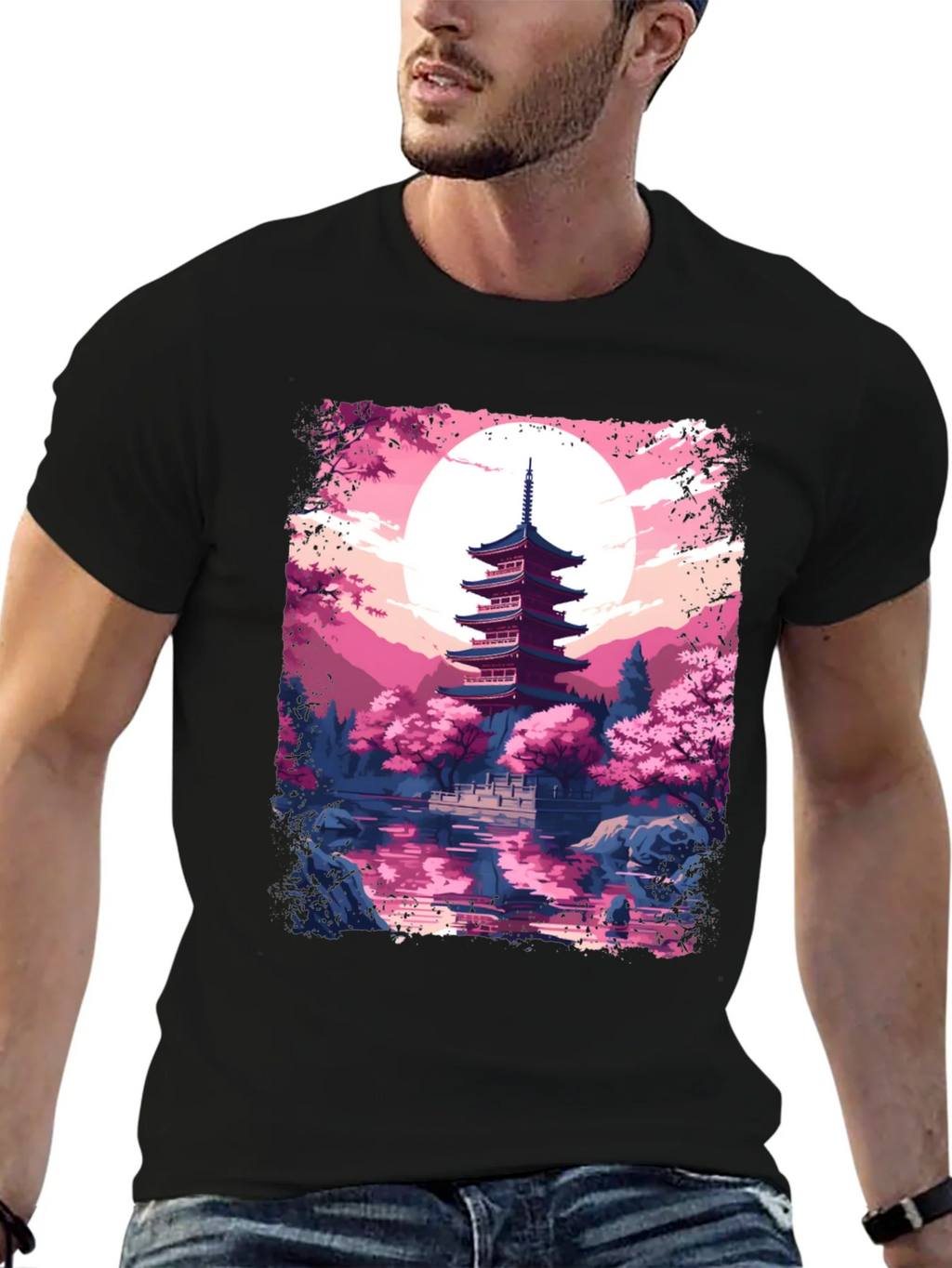 Japanese Pagoda Graphic Tee - Black product image 6