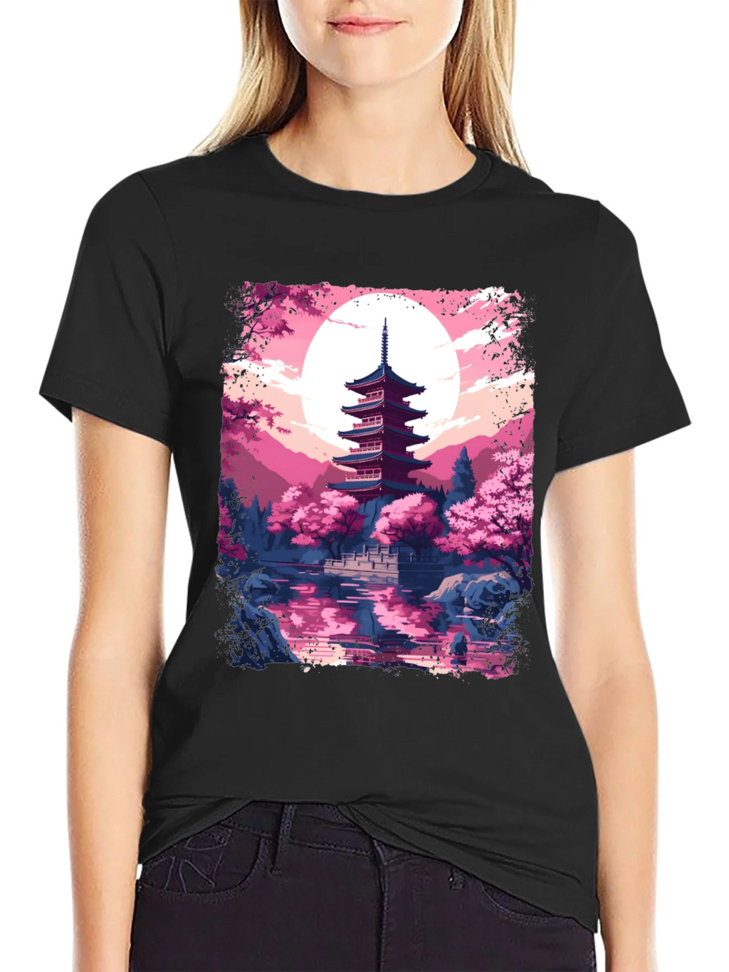 Japanese Pagoda Graphic Tee - Black product image 2