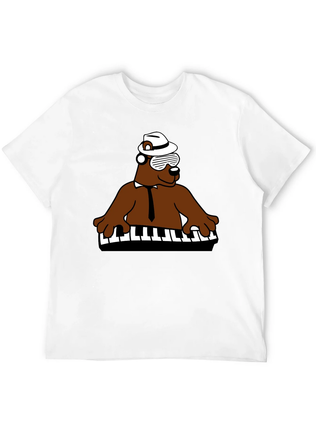 Cool Bear Piano Player T-Shirt - Black product image 8