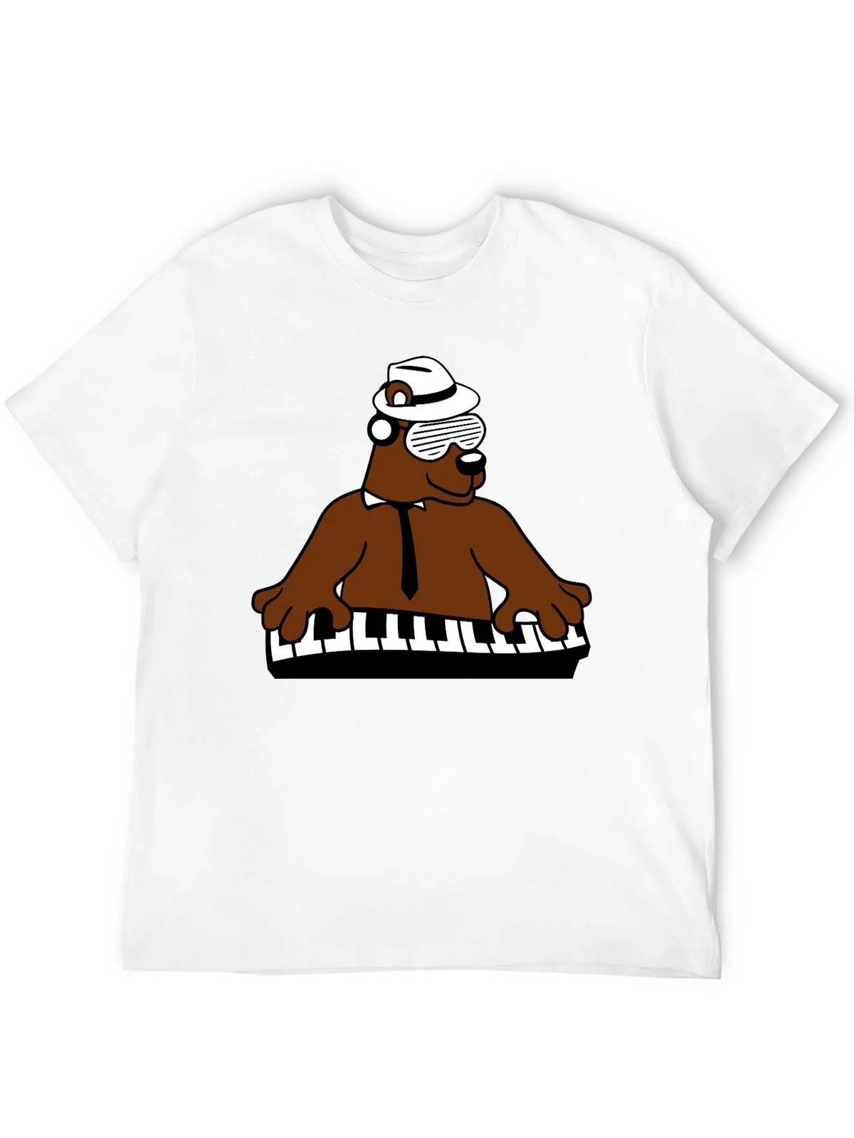 Cool Bear Piano Player T-Shirt - Black product image 8