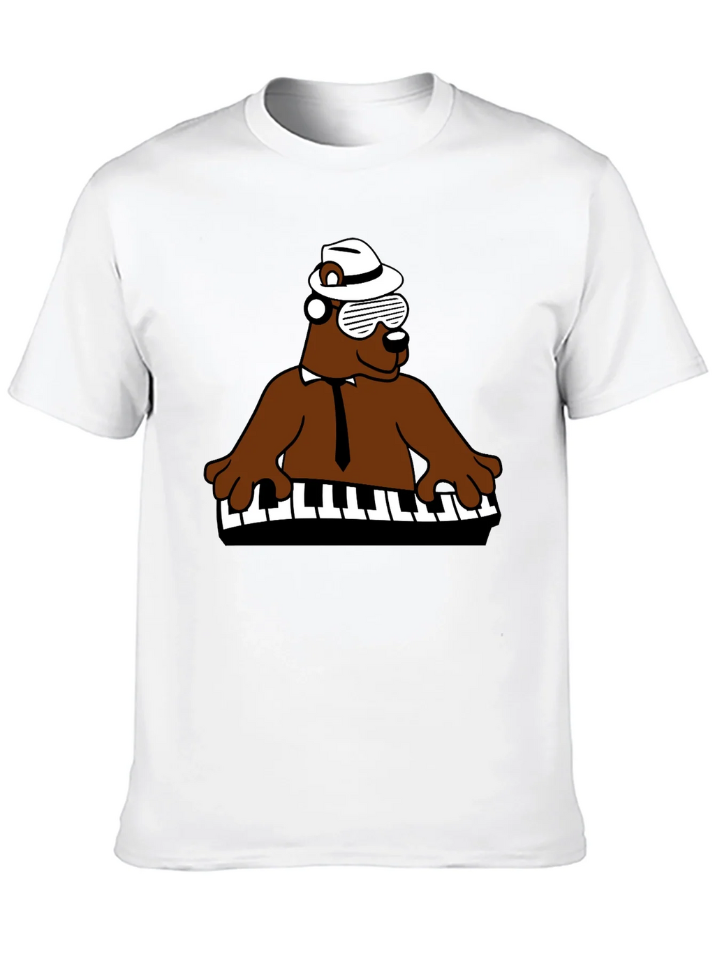 Cool Bear Piano Player T-Shirt - Black product image 6