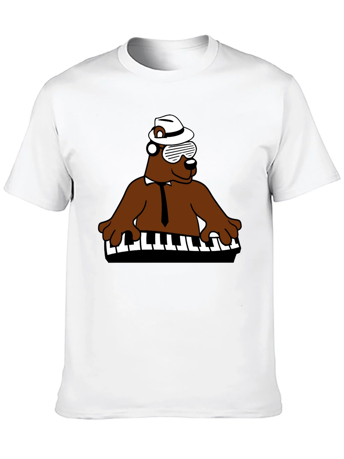 Cool Bear Piano Player T-Shirt - Black product image 6