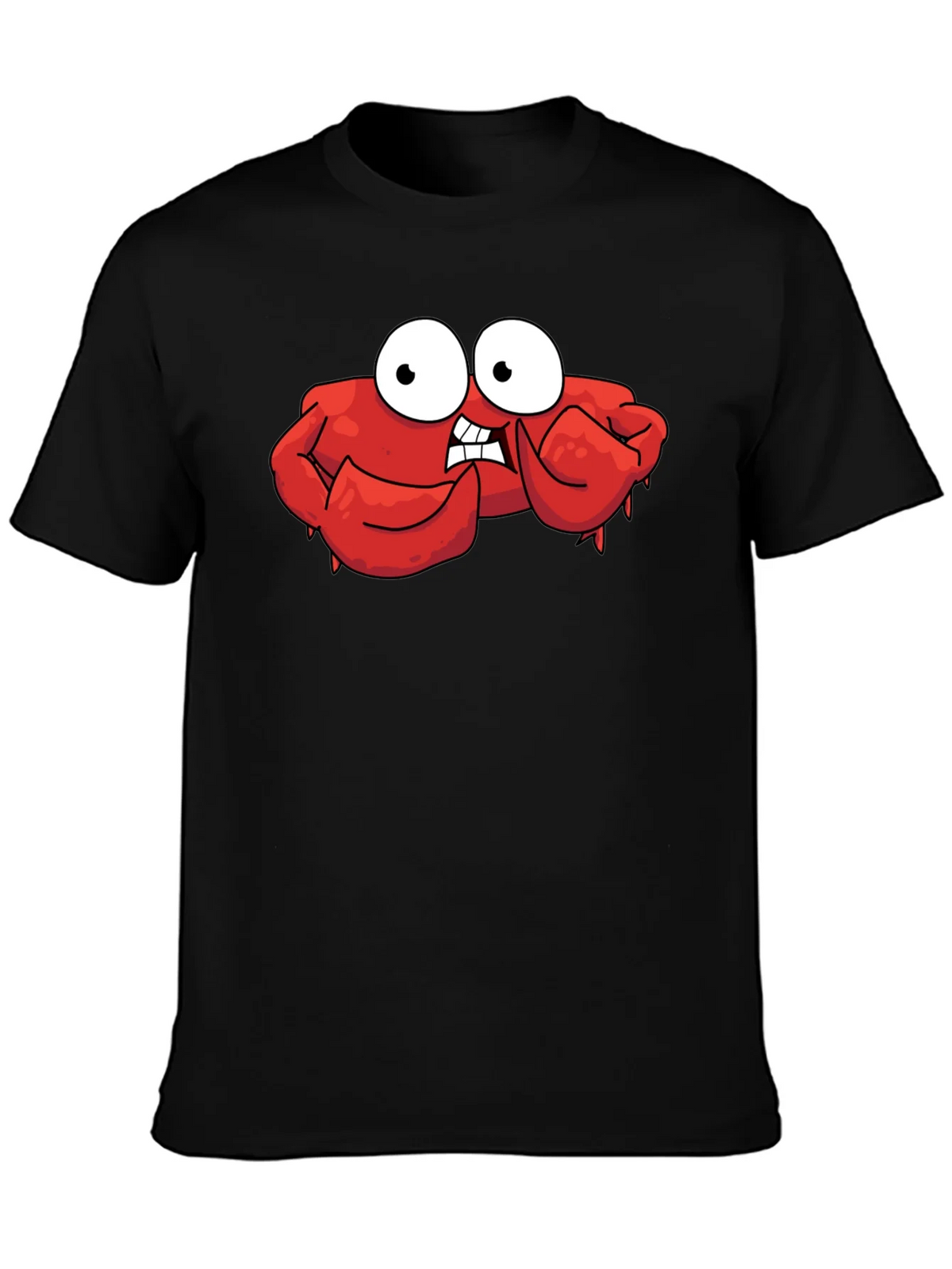 Funny Cartoon Crab Graphic Black T-Shirt product image 3