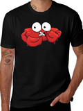 Funny Cartoon Crab Graphic Black T-Shirt product image 1