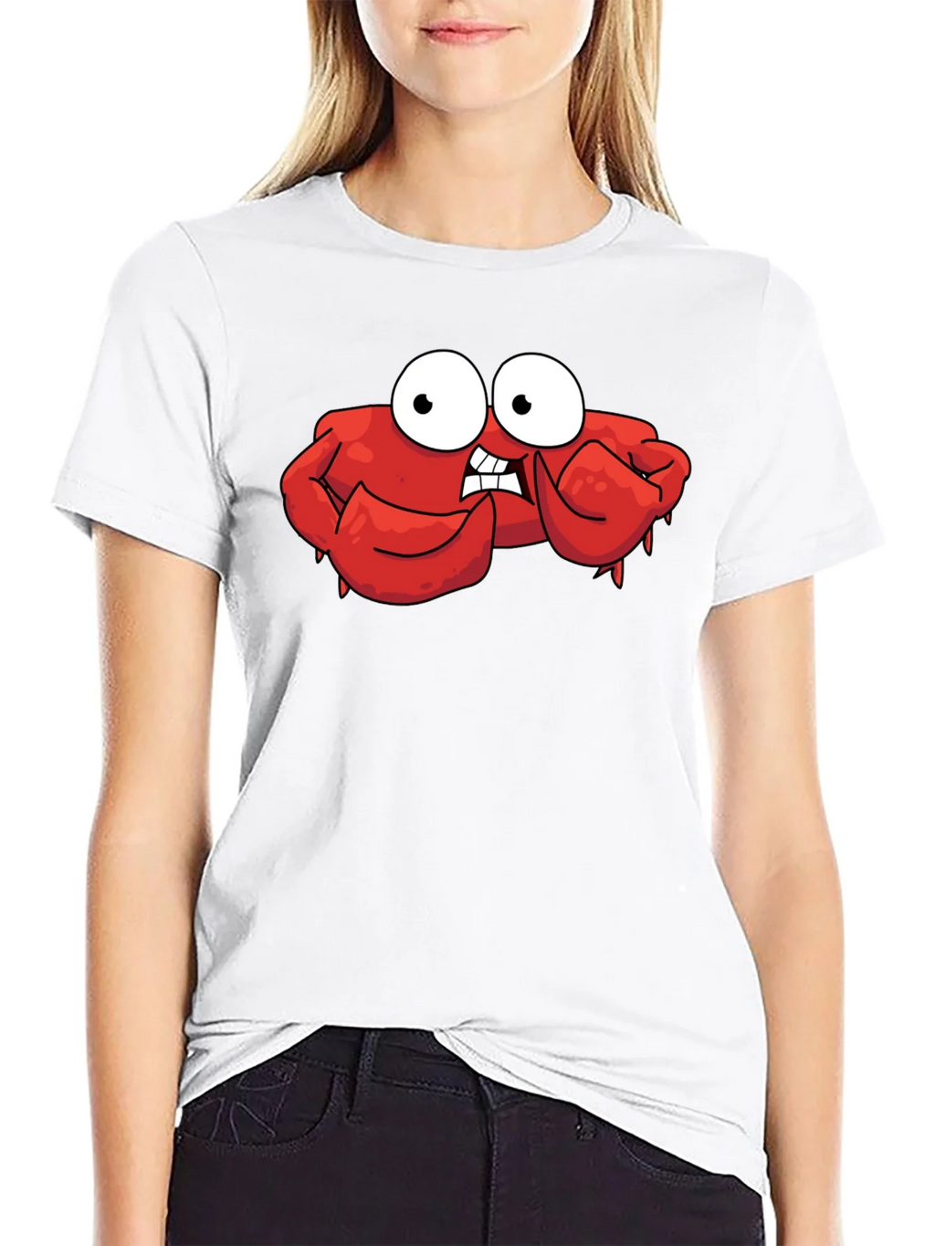 Funny Cartoon Crab Graphic Black T-Shirt product image 8