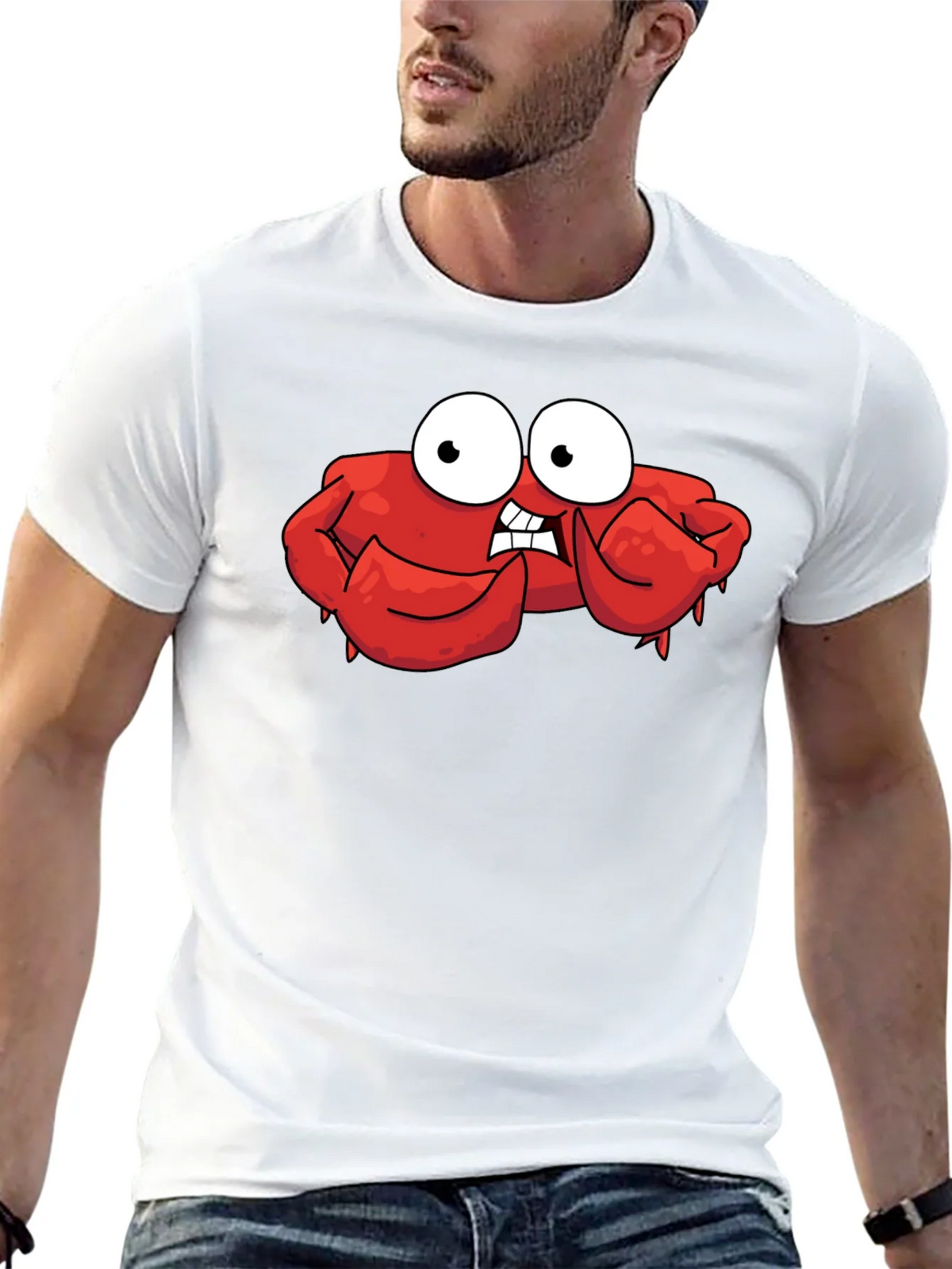 Funny Cartoon Crab Graphic Black T-Shirt product image 12