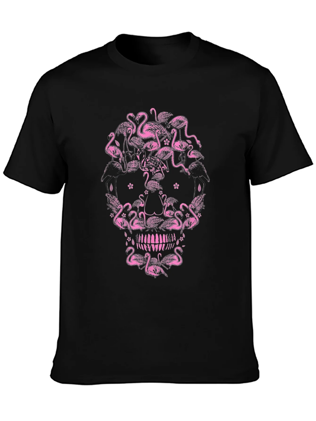 Flamingo Skull Graphic Tee - Unique Pink Design product image 3