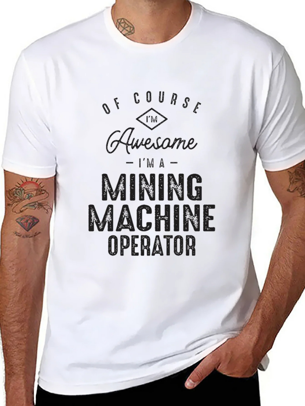 Mining Machine Operator Black Graphic Tee product image 6