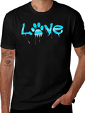 Love Paw Print Graphic Tee - Trendy Pet Lover Shirt product image 1