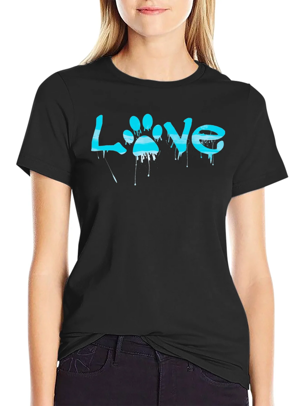 Love Paw Print Graphic Tee - Trendy Pet Lover Shirt product image 2