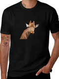 Geometric Giraffe Graphic Tee - Modern Art Shirt product image 1