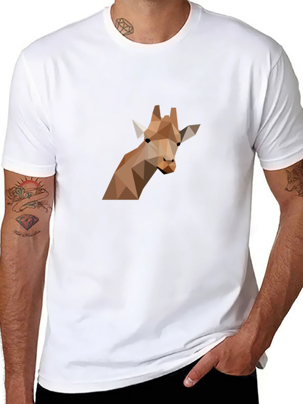 Geometric Giraffe Graphic Tee - Modern Art Shirt product image 6