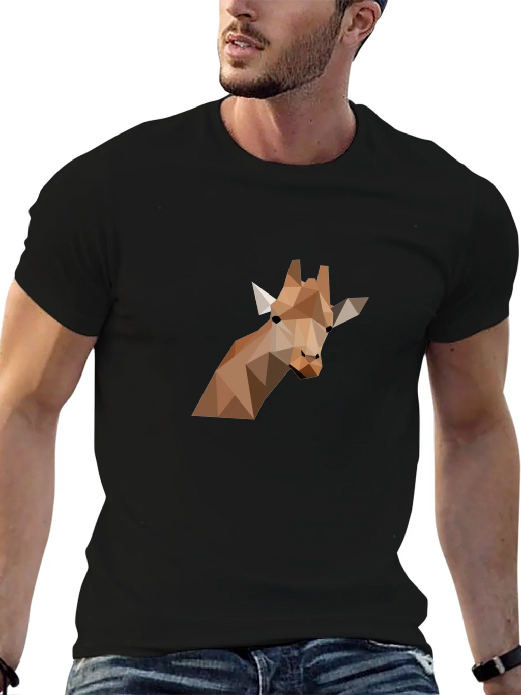 Geometric Giraffe Graphic Tee - Modern Art Shirt product image 5