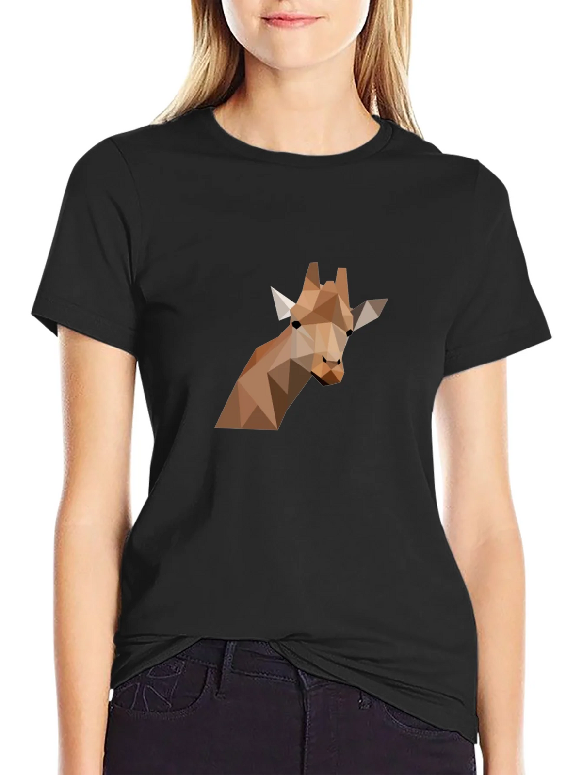 Geometric Giraffe Graphic Tee - Modern Art Shirt product image 2