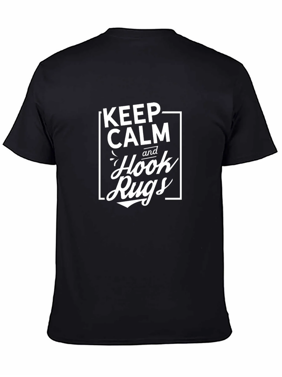 Keep Calm Hook Rugs Black T-Shirt product image 4