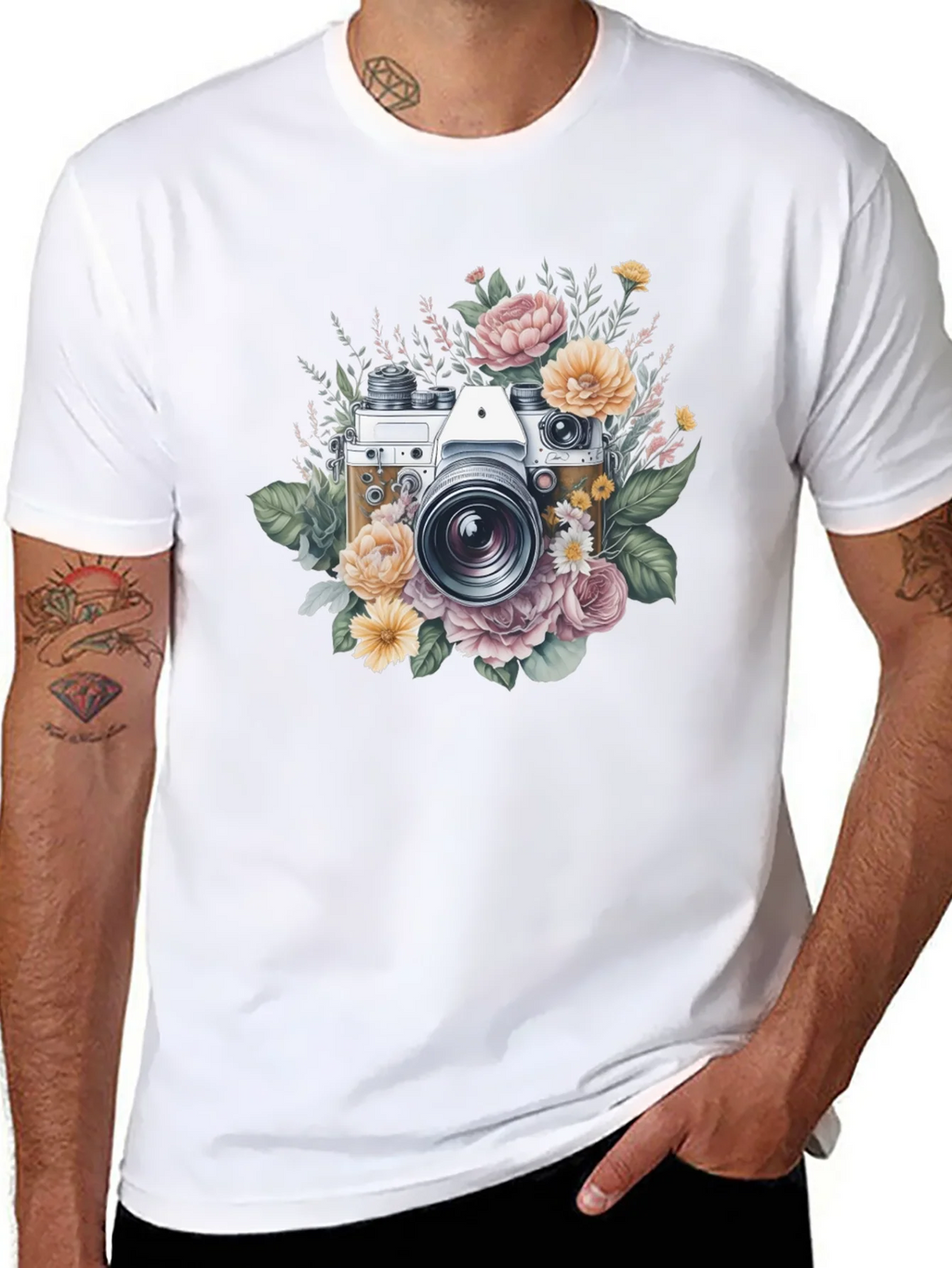 Floral Camera Graphic Tee - Vintage Style product image 5