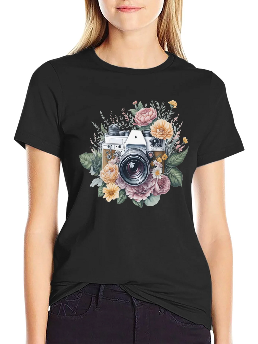 Floral Camera Graphic Tee - Vintage Style product image 2
