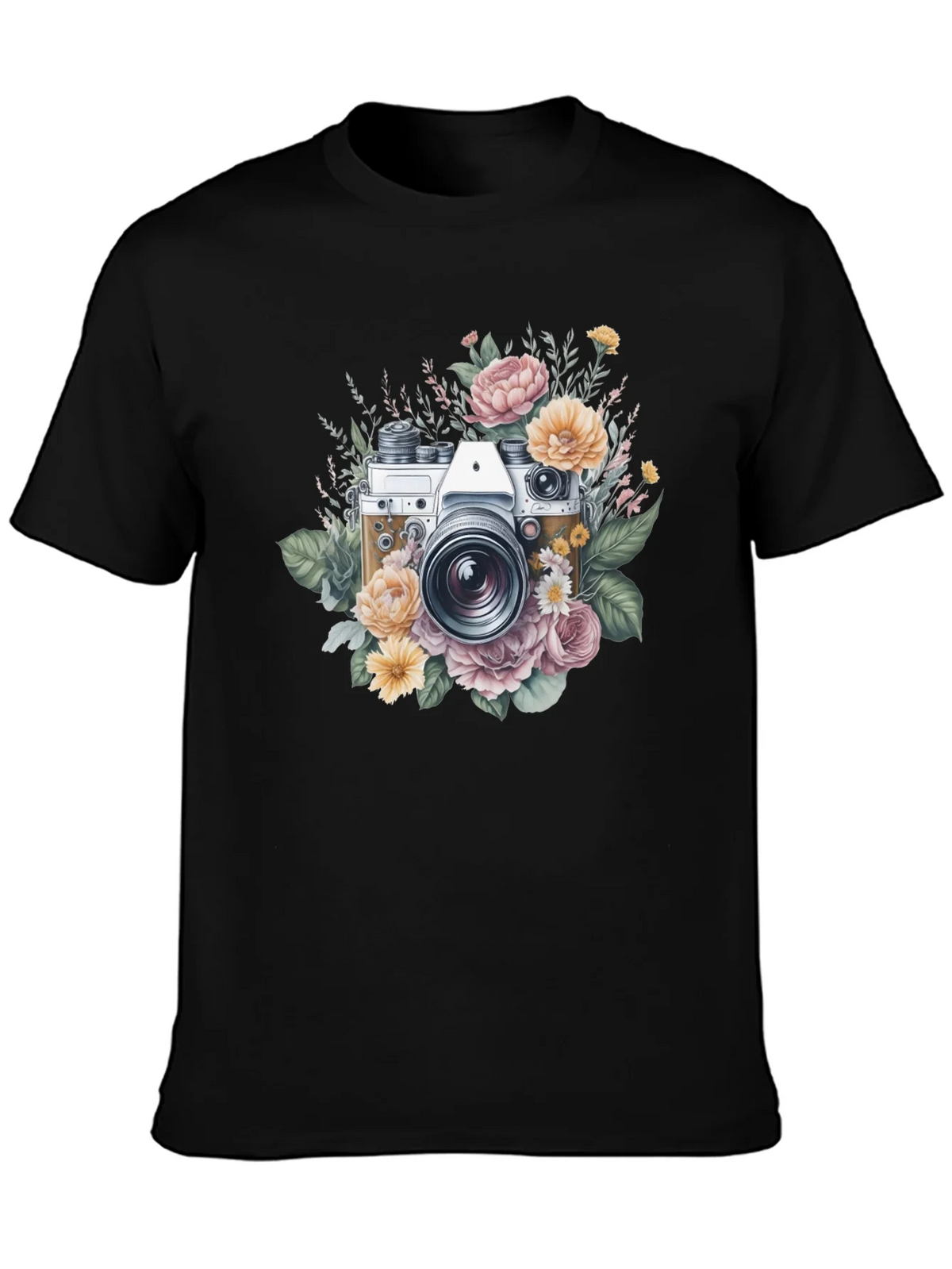 Floral Camera Graphic Tee - Vintage Style product image 3