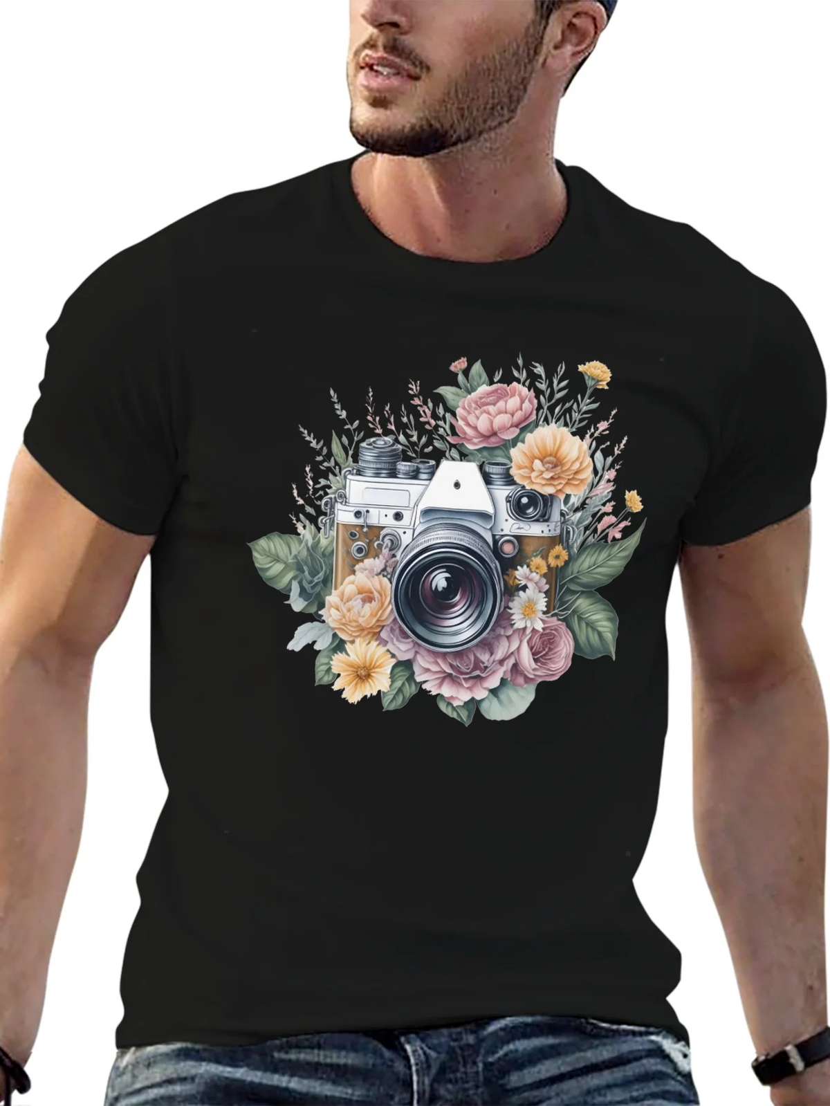 Floral Camera Graphic Tee - Vintage Style product image 4