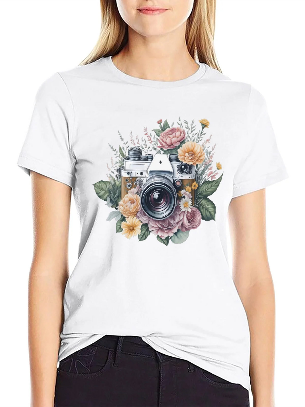 Floral Camera Graphic Tee - Vintage Style product image 6