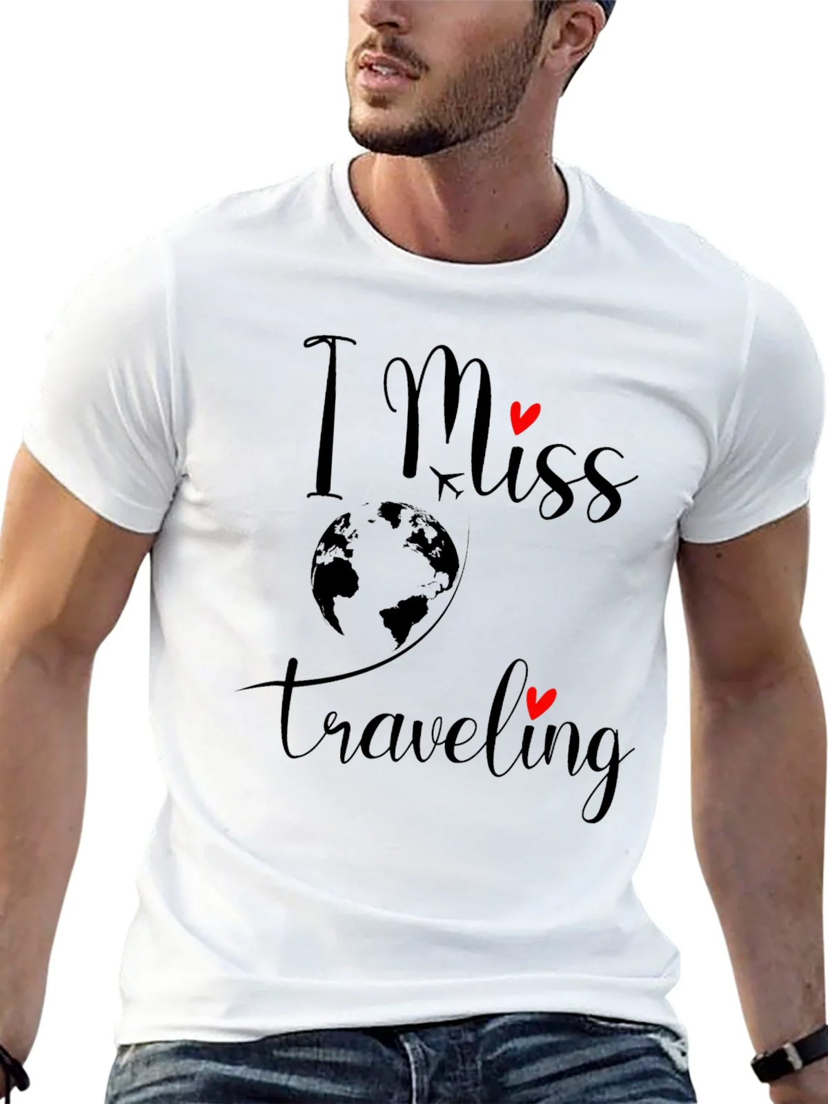 I Miss Traveling T-Shirt - Black Graphic Tee product image 8