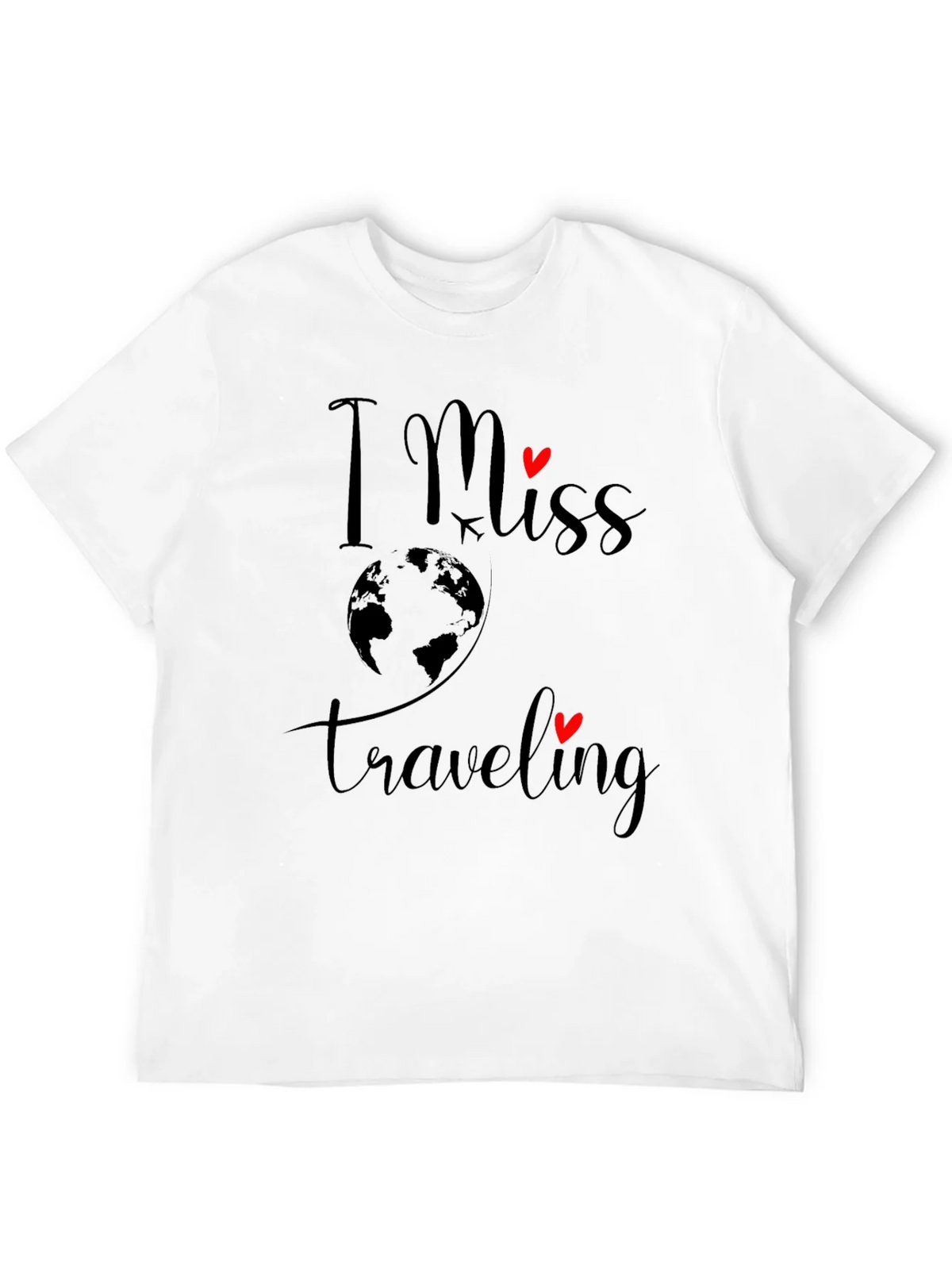 I Miss Traveling T-Shirt - Black Graphic Tee product image 7