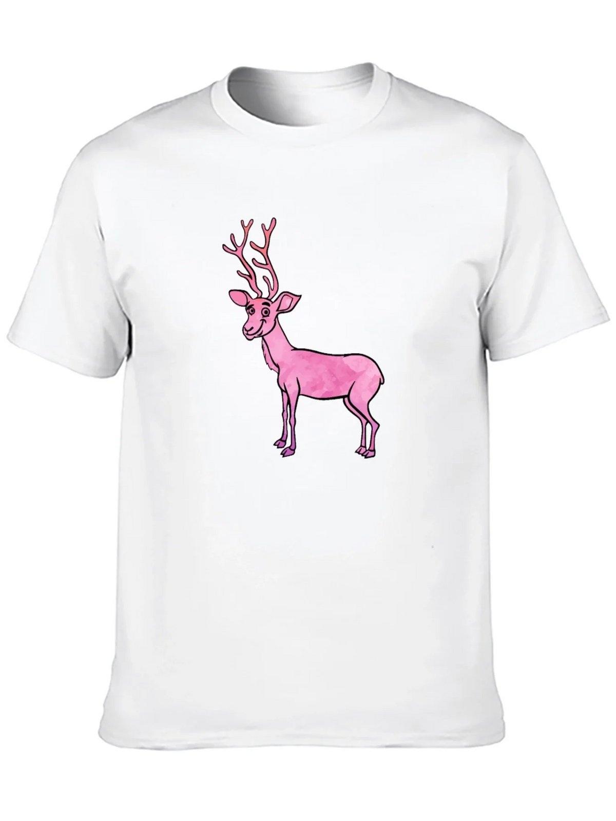 Black T-Shirt with Pink Deer Graphic product image 9