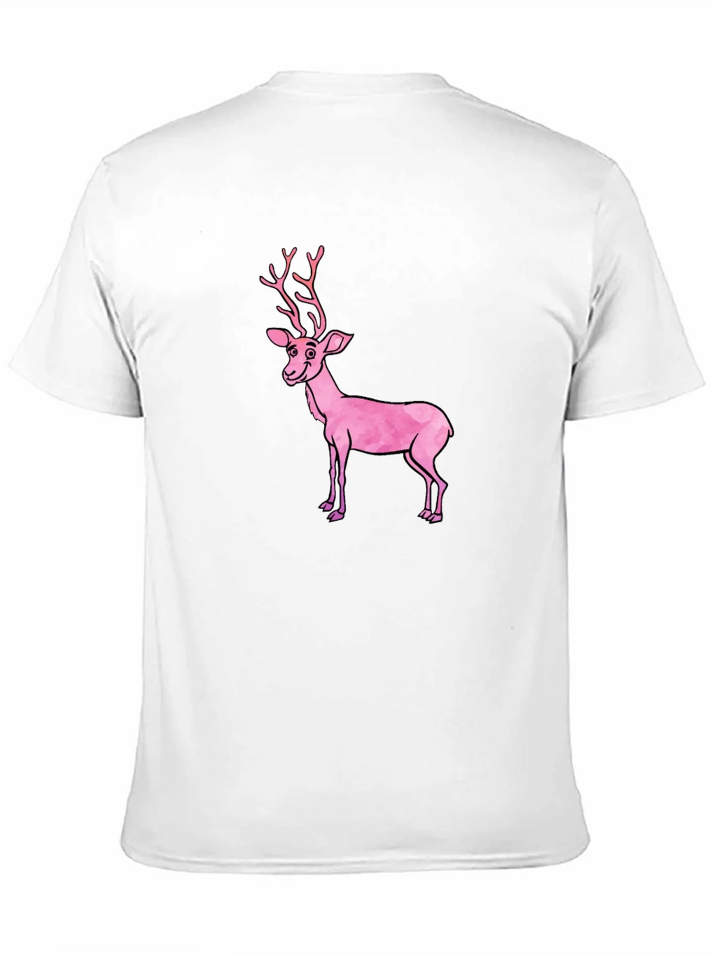 Black T-Shirt with Pink Deer Graphic product image 10