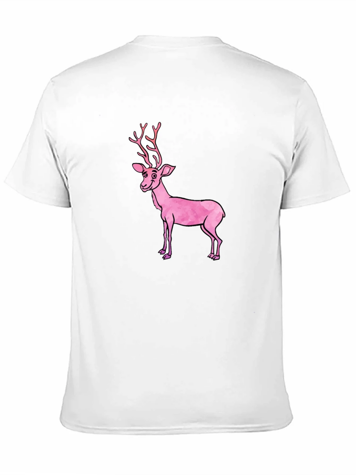 Black T-Shirt with Pink Deer Graphic product image 10