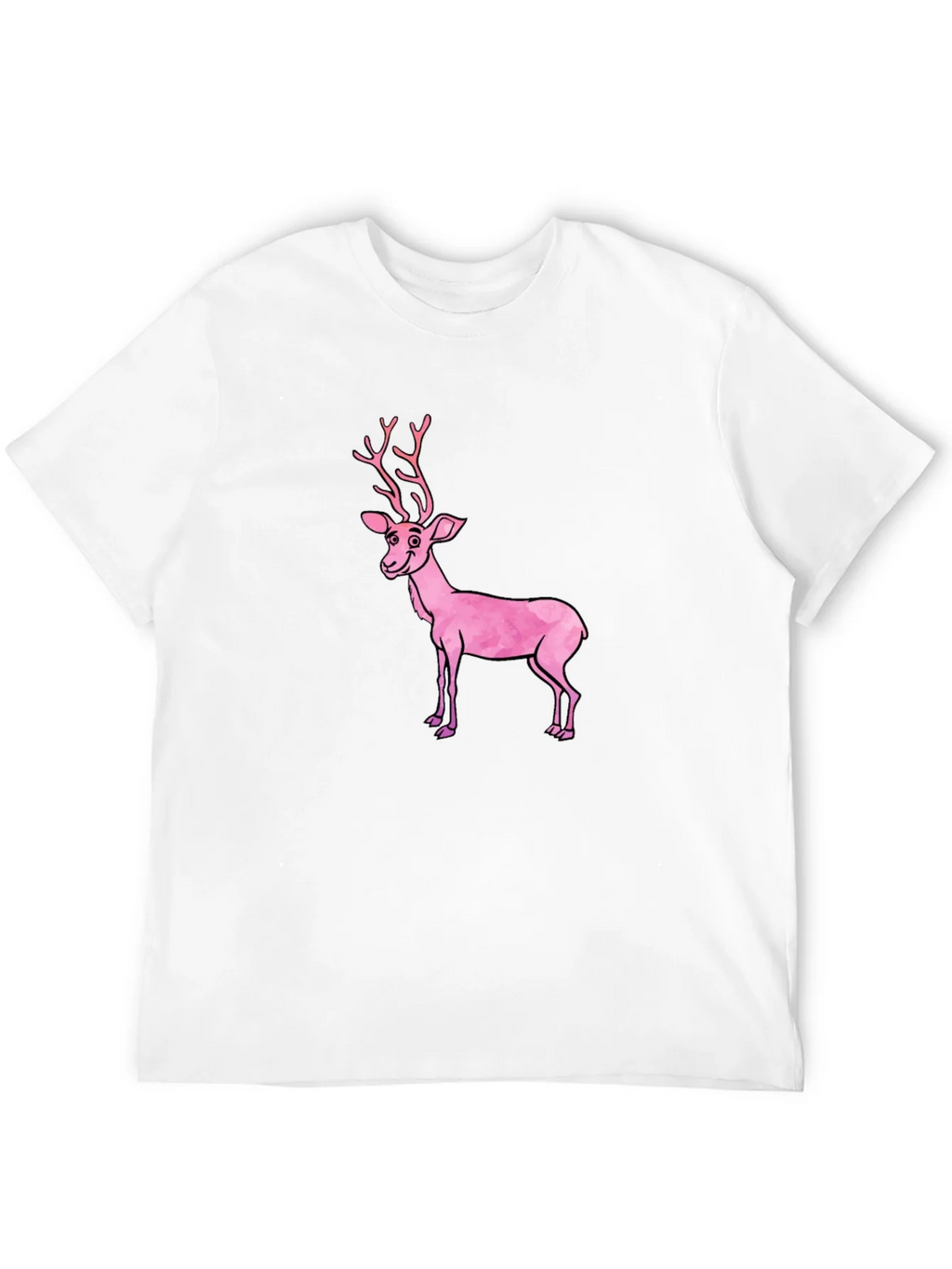 Black T-Shirt with Pink Deer Graphic product image 11