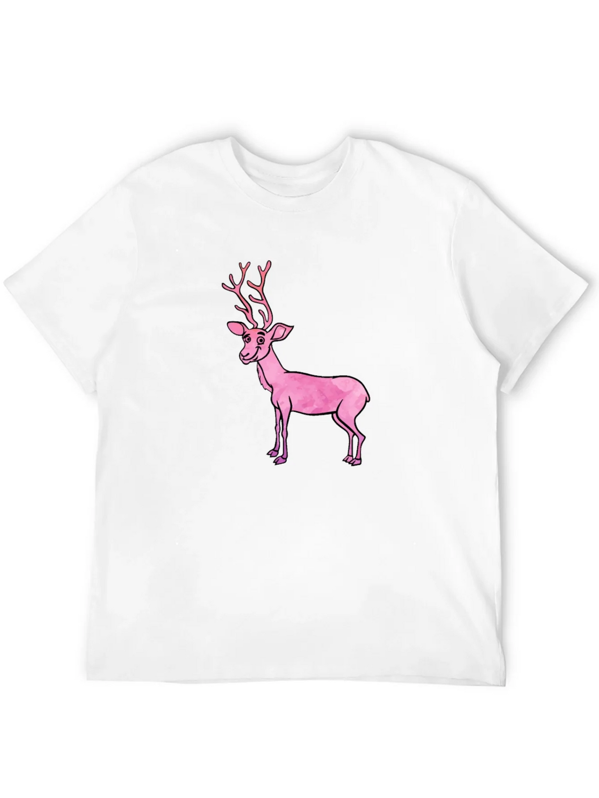 Black T-Shirt with Pink Deer Graphic product image 11