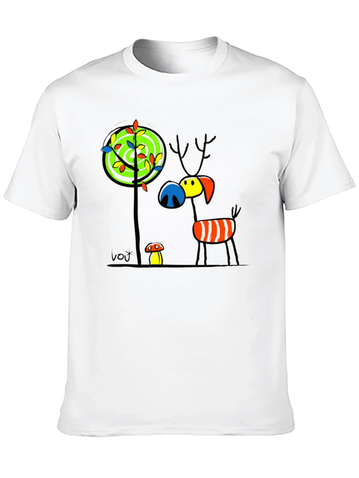 Whimsical Deer Graphic Tee - Unique Art T-Shirt product image 9