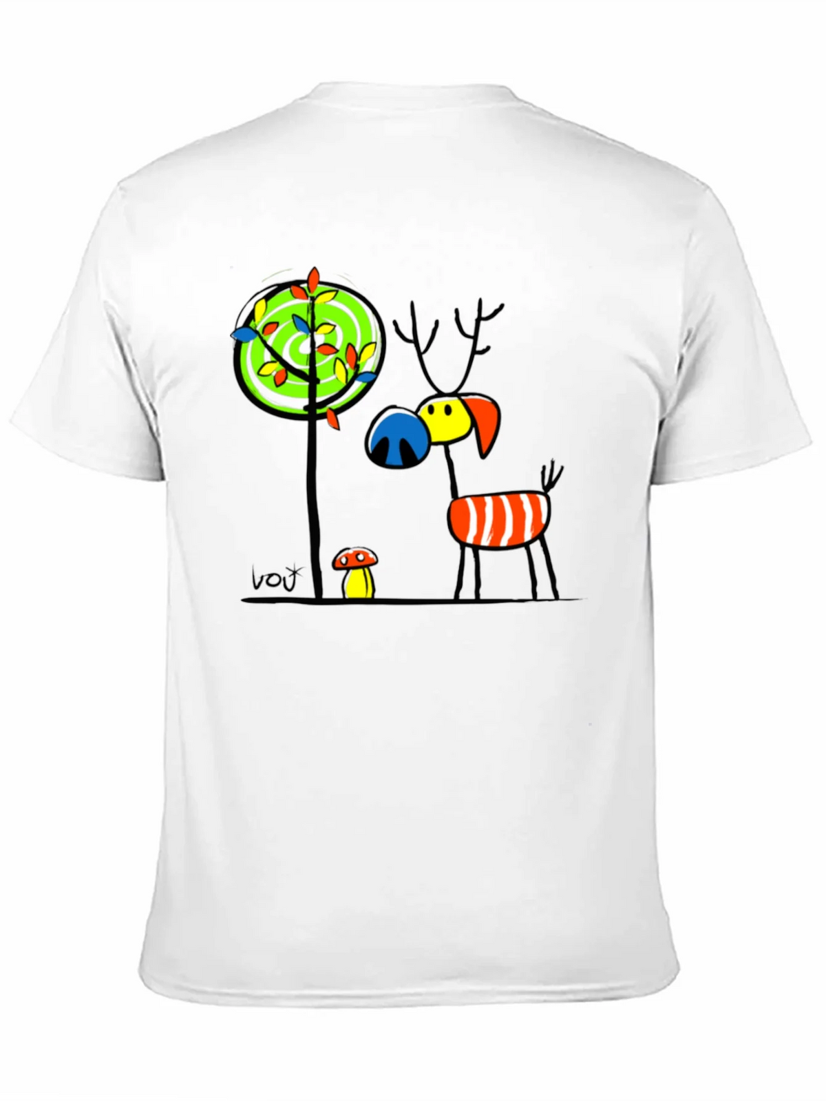 Whimsical Deer Graphic Tee - Unique Art T-Shirt product image 10