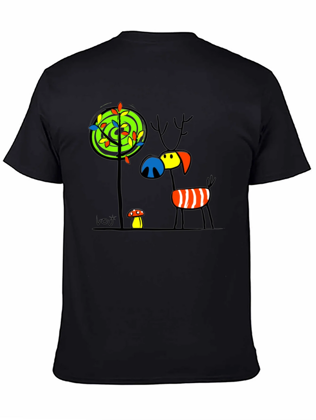 Whimsical Deer Graphic Tee - Unique Art T-Shirt product image 4