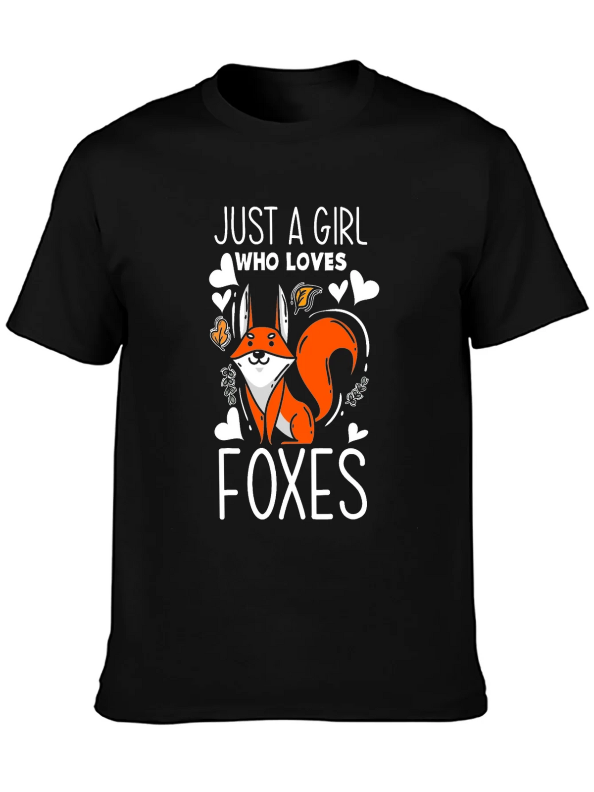 Just A Girl Who Loves Foxes Black T-Shirt product image 3