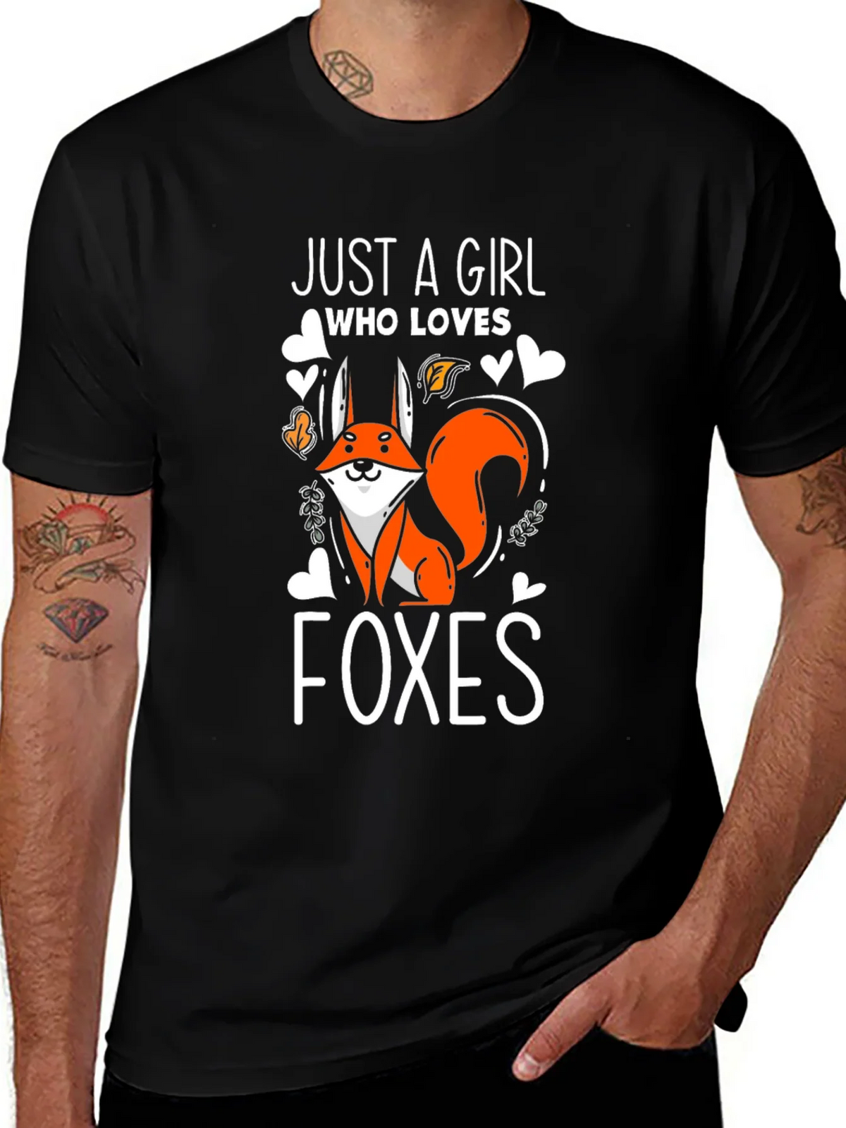 Just A Girl Who Loves Foxes Black T-Shirt product image 1