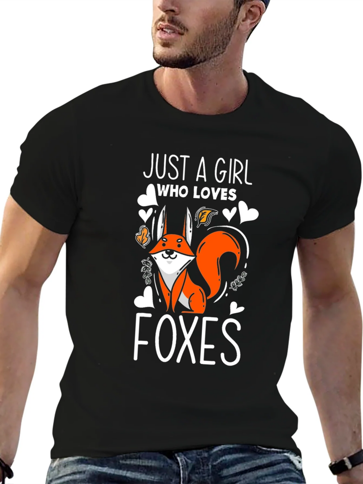 Just A Girl Who Loves Foxes Black T-Shirt product image 6