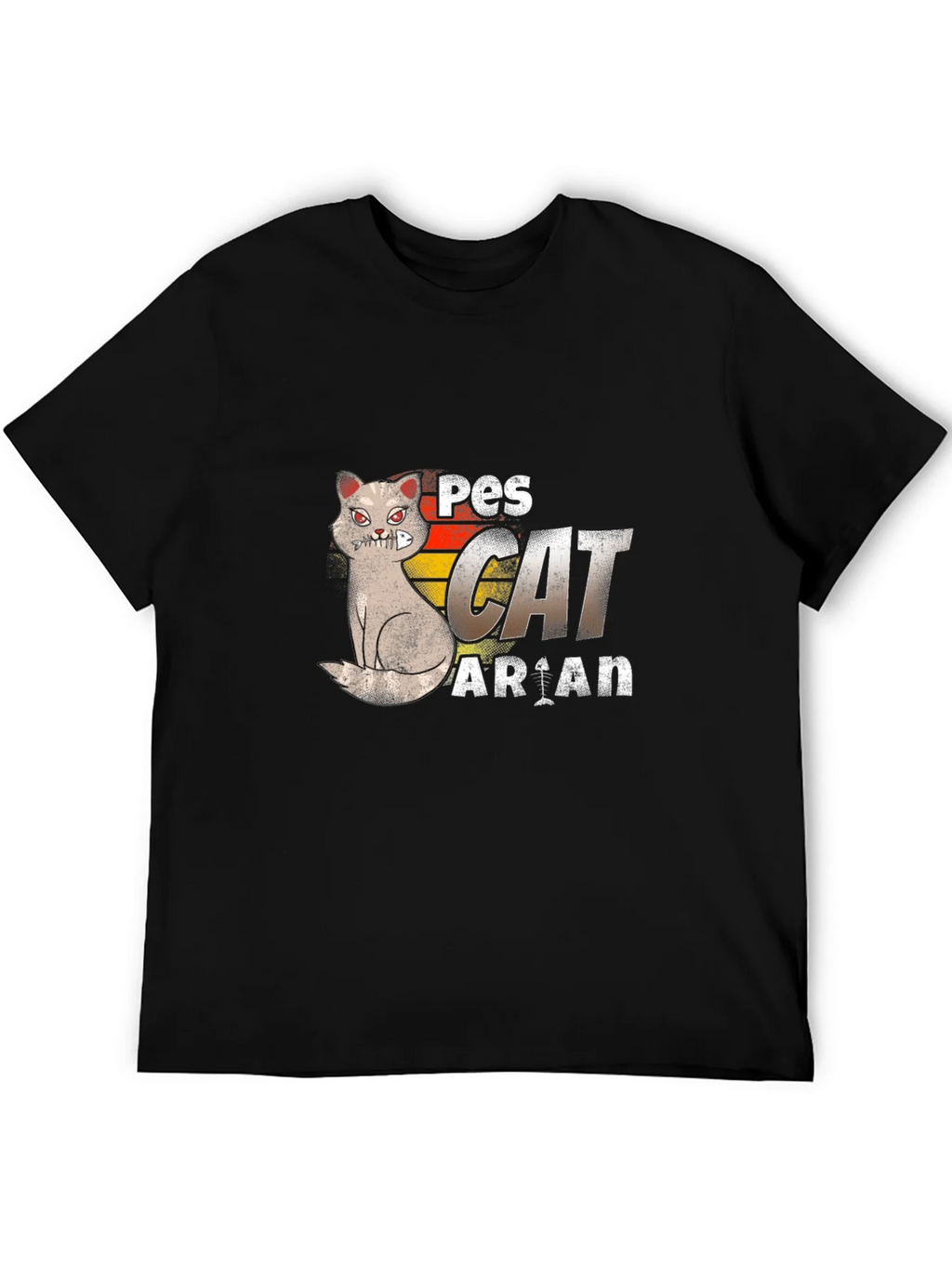 Pescatarian Cat T-Shirt Funny Seafood Lover Tee product image 5