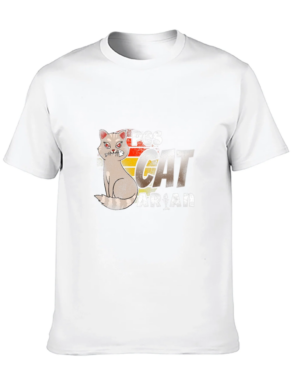 Pescatarian Cat T-Shirt Funny Seafood Lover Tee product image 9