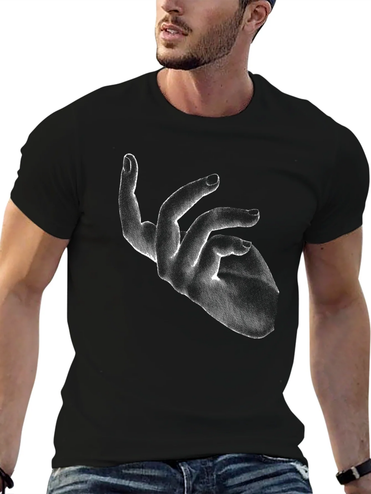 Abstract Hand Graphic Black T-Shirt product image 6