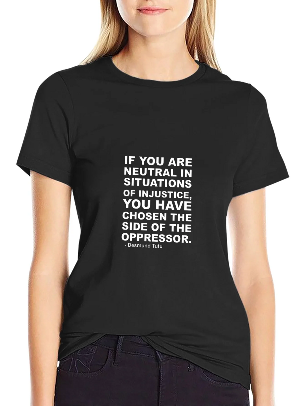 Neutrality Injustice T-Shirt - Desmond Tutu Quote product image 2