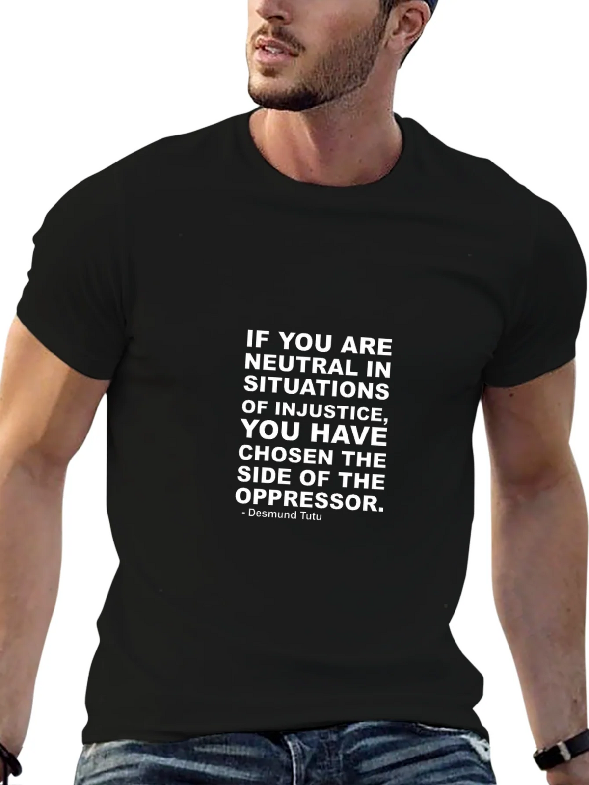 Neutrality Injustice T-Shirt - Desmond Tutu Quote product image 6